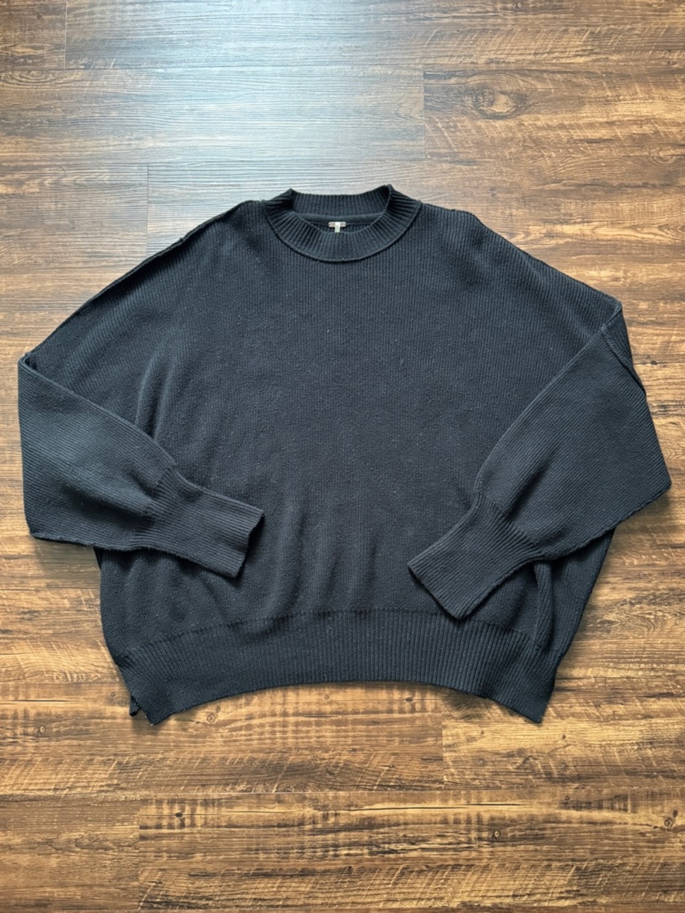 Free People Easy Street Black Tunic Baggy Casual Sweater